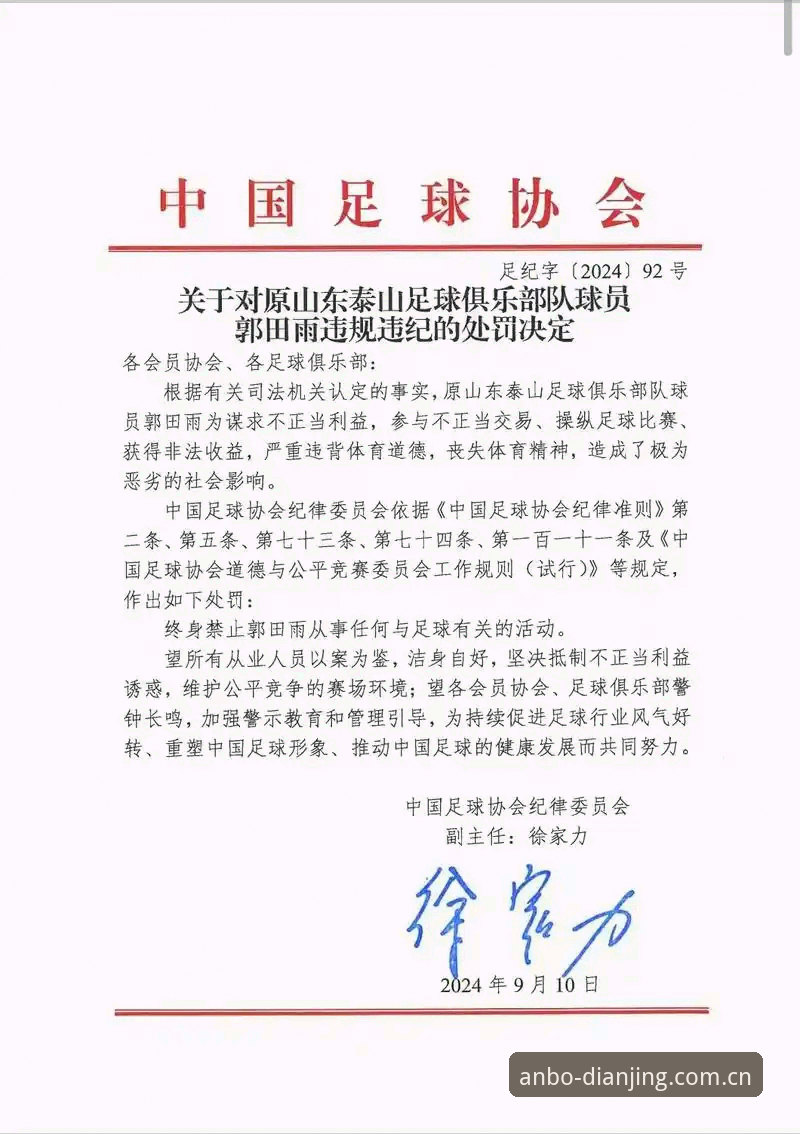 最新安博电竞最新版app 中国足协第三批禁足名单最新动态:17人终身禁足,48人受罚,行业整顿持续深化